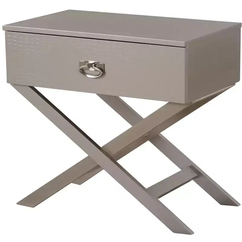 Passion Furniture Xavier 1-Drawer Nightstand (25 in. H x 27 in. W x 16 in. D)