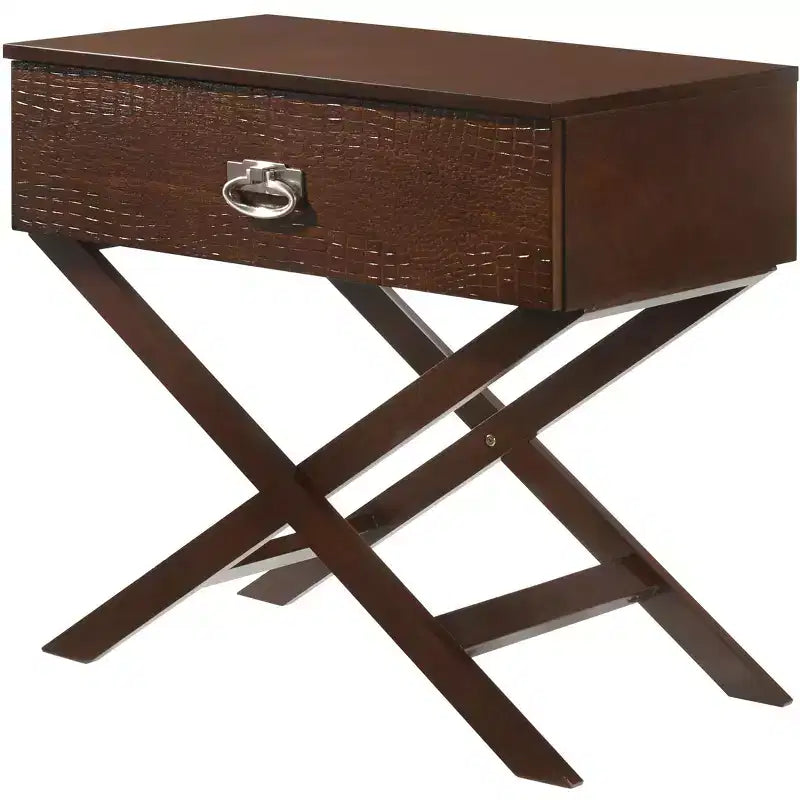 Passion Furniture Xavier 1-Drawer Nightstand (25 in. H x 27 in. W x 16 in. D)