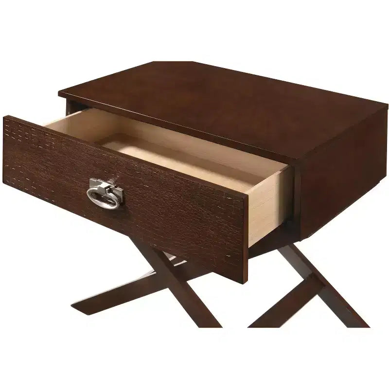 Passion Furniture Xavier 1-Drawer Nightstand (25 in. H x 27 in. W x 16 in. D)