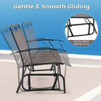 Costway Ensemble de Conversation 4 pièces pour Patio avec Balancelle Fauteuil à Bascule et Table Robuste d'Extérieur