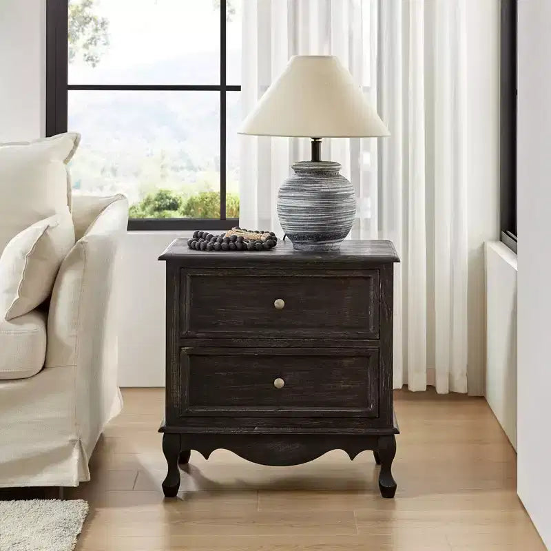 Table d'appoint Galatea 24" avec 2 tiroirs et station de charge | KARAT HOME