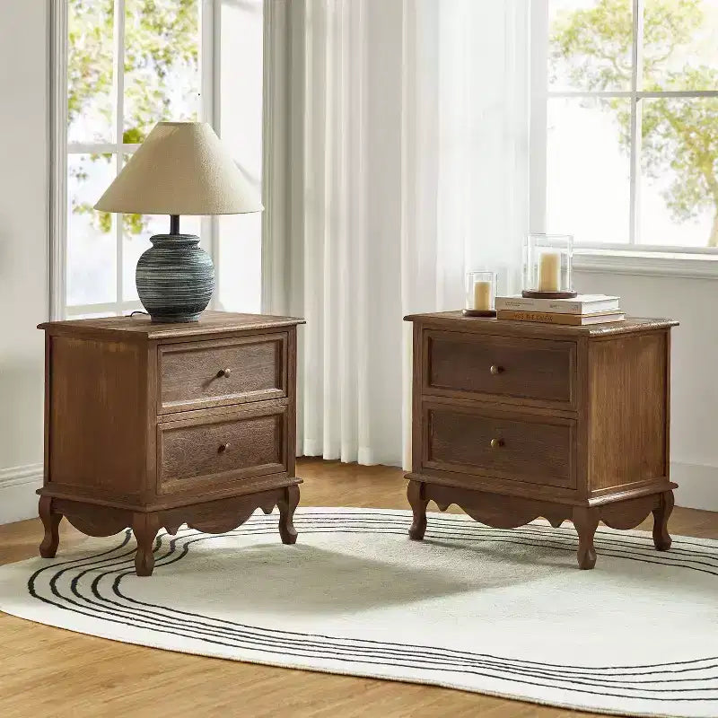 Table d'appoint Galatea 24" avec 2 tiroirs et station de charge | KARAT HOME