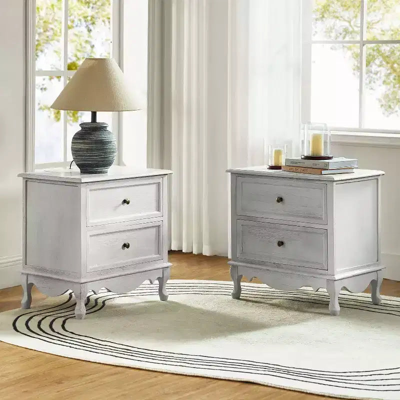 Table d'appoint Galatea 24" avec 2 tiroirs et station de charge | KARAT HOME