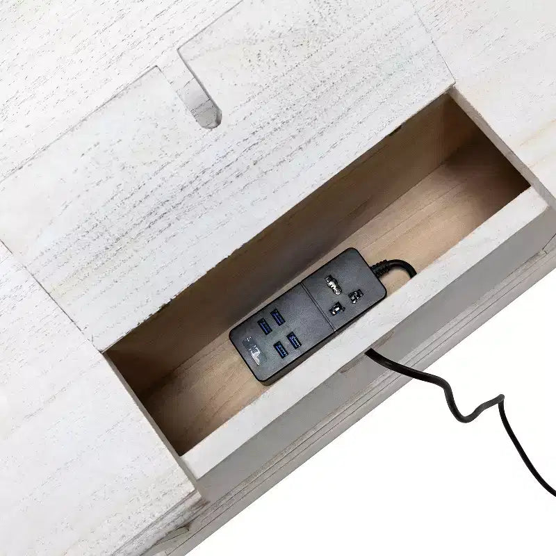 Table d'appoint Galatea 24" avec 2 tiroirs et station de charge | KARAT HOME