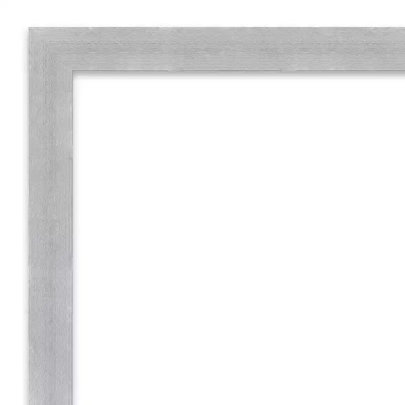 Amanti Art Grace Brushed Narrow Petite Bevel Bathroom Wall Mirror