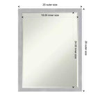 Amanti Art Grace Brushed Narrow Petite Bevel Bathroom Wall Mirror