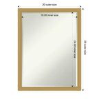 Amanti Art Grace Brushed Narrow Petite Bevel Bathroom Wall Mirror