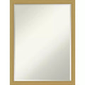Amanti Art Grace Brushed Narrow Petite Bevel Bathroom Wall Mirror