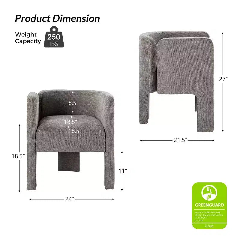 Chaise de salle à manger Elias avec piétement à trois pieds, lot de 4, par ART OF LIVING DESIGNS