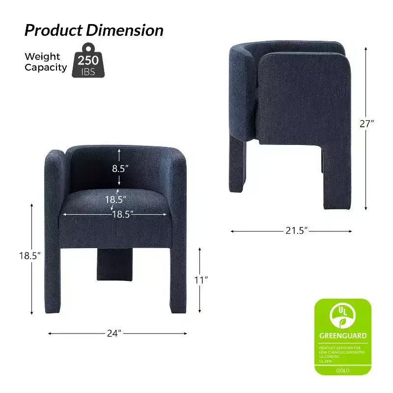 Chaise de salle à manger Elias avec piétement à trois pieds, lot de 4, par ART OF LIVING DESIGNS
