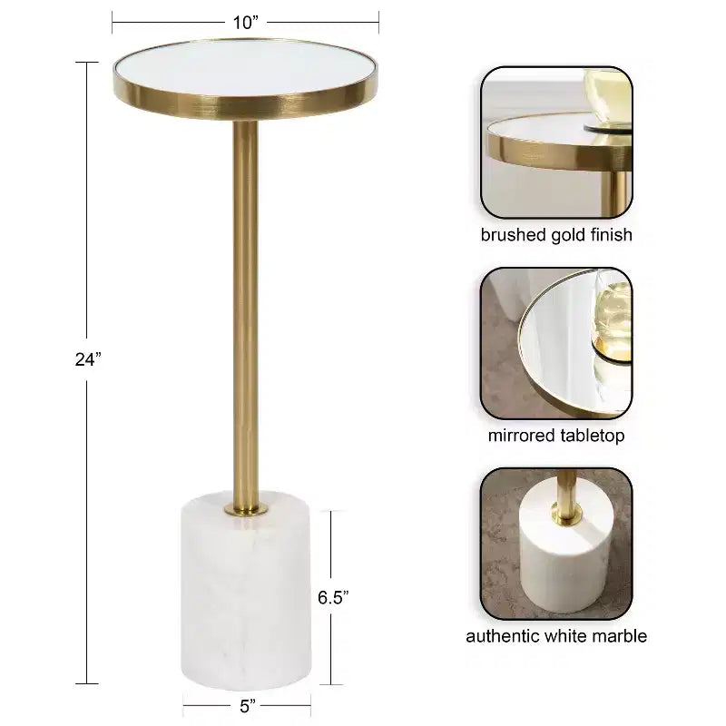 Table d'appoint miroir Hescott Kate et Laurel