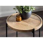 Table d'appoint ronde en métal Kate and Laurel Vale, 16x16x25, naturel et noir