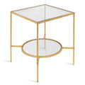Kate and Laurel Tulare Square Metal Side Table, 18.25x18.25x23.25, Gold
