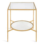 Kate and Laurel Tulare Square Metal Side Table, 18.25x18.25x23.25, Gold