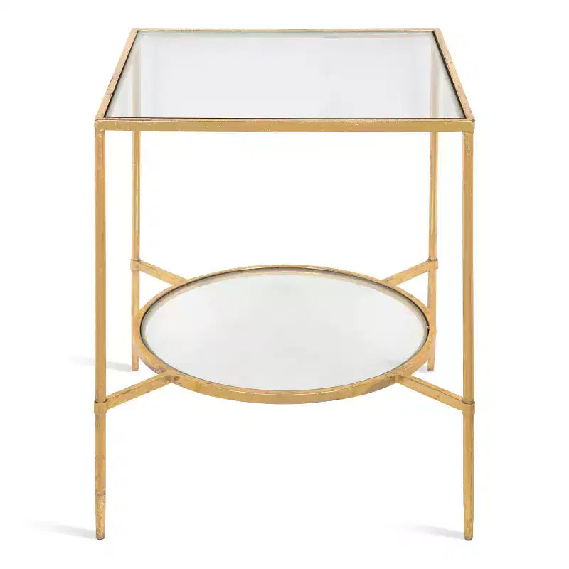 Kate and Laurel Tulare Square Metal Side Table, 18.25x18.25x23.25, Gold