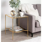 Kate and Laurel Tulare Square Metal Side Table, 18.25x18.25x23.25, Gold