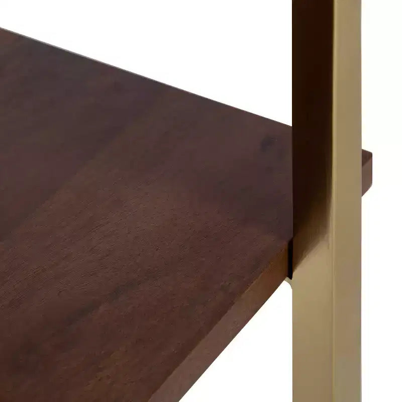 Kate and Laurel Abcott Rectangle Wood Side Table, 20x12x24, White and Walnut Brown