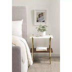Kate and Laurel Abcott Rectangle Wood Side Table, 20x12x24, White and Walnut Brown