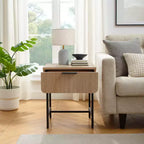 Modern Fluted 1 Drawer Side Table - Saracina Home