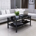 Tempered Glass Lift Top Coffee Table, Black - ModernLuxe