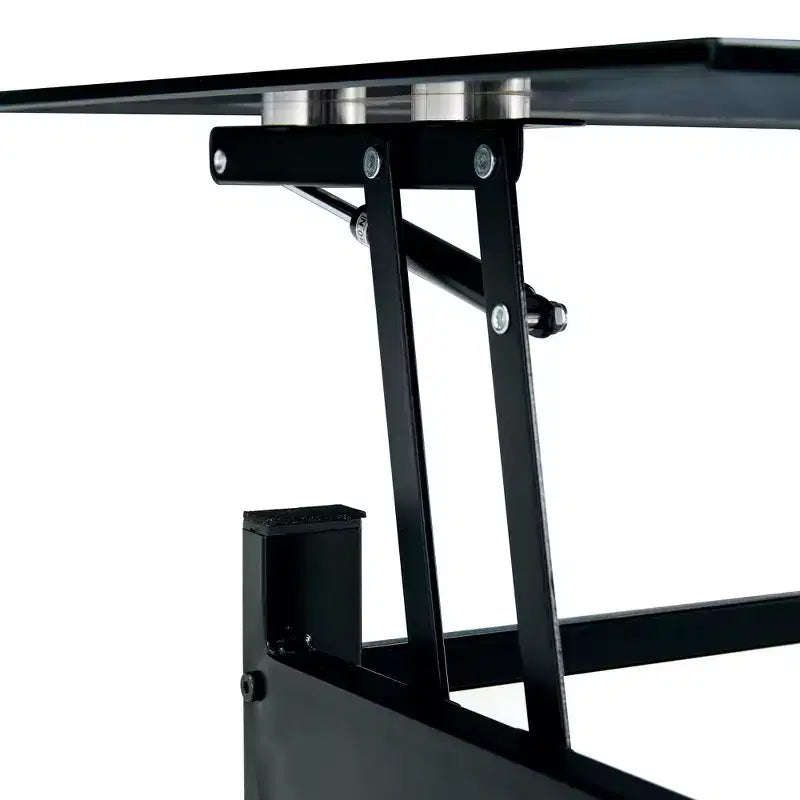 Tempered Glass Lift Top Coffee Table, Black - ModernLuxe
