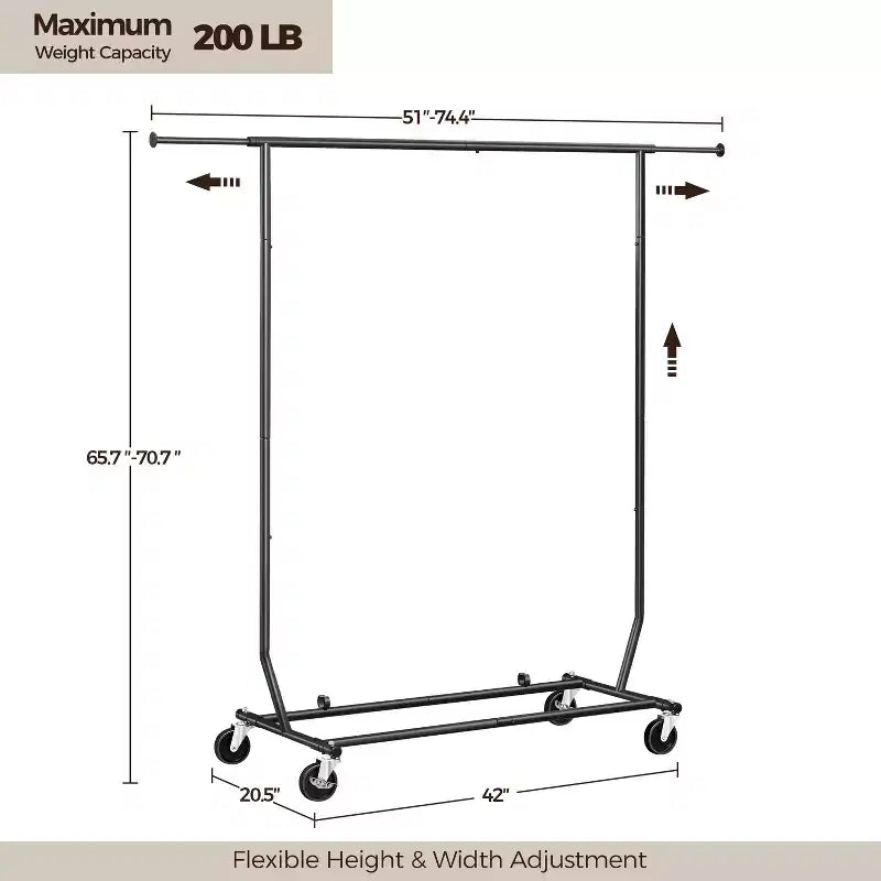 Yaheetech Portant à vêtements réglable