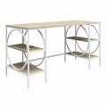 RealRooms Strafford Double Pedestal Desk, Pale Oak
