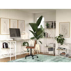 RealRooms Strafford Double Pedestal Desk, Pale Oak