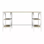RealRooms Strafford Double Pedestal Desk, Pale Oak
