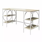 RealRooms Strafford Double Pedestal Desk, Pale Oak