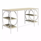 RealRooms Strafford Double Pedestal Desk, Pale Oak