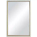 Noble Park Rodgers Rectangular Vanity Wall Mirror Modern Beveled Glass Matte Beige Gold Frame 28 Wide for Bathroom Bedroom Home