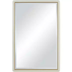Noble Park Rodgers Rectangular Vanity Wall Mirror Modern Beveled Glass Matte Beige Gold Frame 28 Wide for Bathroom Bedroom Home