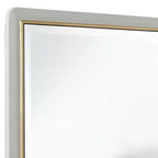 Noble Park Rodgers Rectangular Vanity Wall Mirror Modern Beveled Glass Matte Beige Gold Frame 28 Wide for Bathroom Bedroom Home