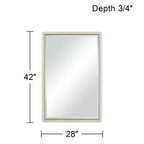 Noble Park Rodgers Rectangular Vanity Wall Mirror Modern Beveled Glass Matte Beige Gold Frame 28 Wide for Bathroom Bedroom Home