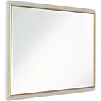Noble Park Rodgers Rectangular Vanity Wall Mirror Modern Beveled Glass Matte Beige Gold Frame 28 Wide for Bathroom Bedroom Home