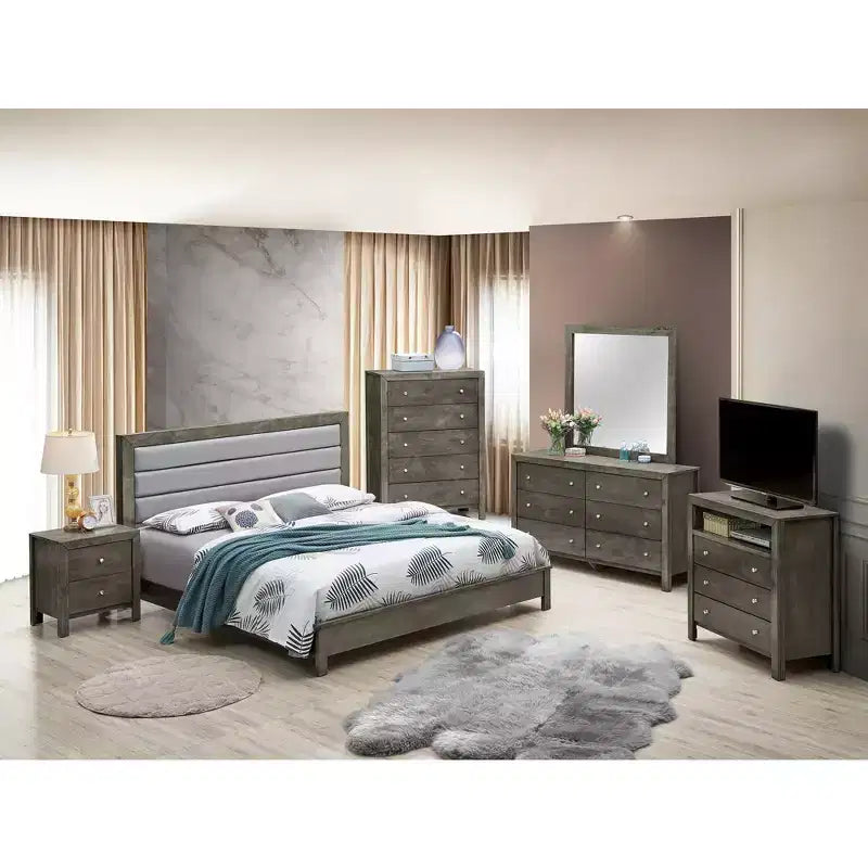 Passion Furniture Burlington Upholstered Full Panel Bed