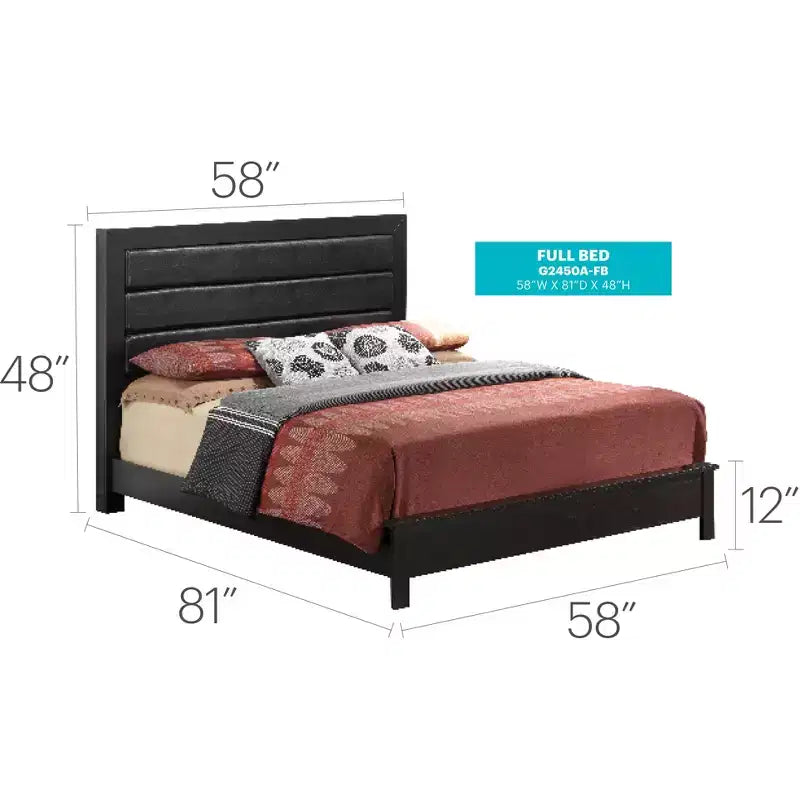 Passion Furniture Burlington Upholstered Full Panel Bed