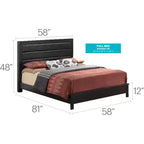 Passion Furniture Burlington Upholstered Full Panel Bed