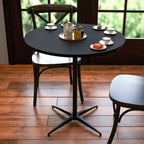 Table basse ronde en bois Emma et Oliver de 30 po avec colonnes de 30 et 42 po