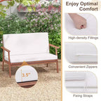 Costway Ensemble de Conversation de Patio 4 Pièces en Bois d'Acacia avec Canapé Table Basse et Coussins