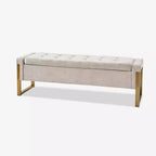 Banc de rangement Octavio 55.3 avec dessus à charnière rembourré moderne et pieds en métal|ART OF LIVING DESIGNS