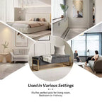 Banc de rangement Octavio 55.3 avec dessus à charnière rembourré moderne et pieds en métal|ART OF LIVING DESIGNS