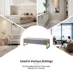 Banc de rangement Octavio 55.3 avec dessus à charnière rembourré moderne et pieds en métal|ART OF LIVING DESIGNS