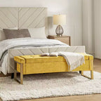 Banc de rangement Octavio 55.3 avec dessus à charnière rembourré moderne et pieds en métal|ART OF LIVING DESIGNS