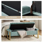 Banc de rangement Octavio 55.3 avec dessus à charnière rembourré moderne et pieds en métal|ART OF LIVING DESIGNS