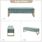 Banc de rangement Octavio 55.3 avec dessus à charnière rembourré moderne et pieds en métal|ART OF LIVING DESIGNS