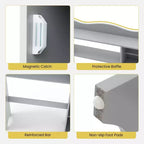 Meuble de rangement pour WC Costway avec porte-rouleau de papier toilette et étagères réglables Gris/Blanc