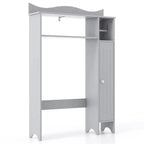 Meuble de rangement pour WC Costway avec porte-rouleau de papier toilette et étagères réglables Gris/Blanc