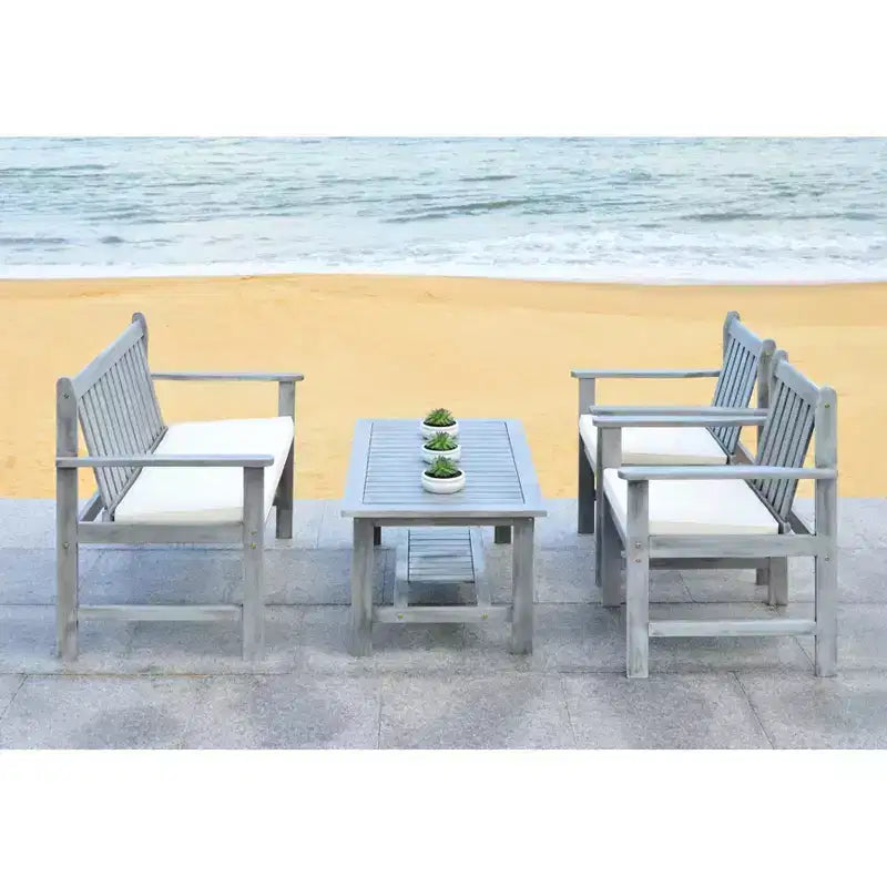 Burbank 4 Piece Patio Set - Indoor/Outdoor - PAT7006 - Safavieh